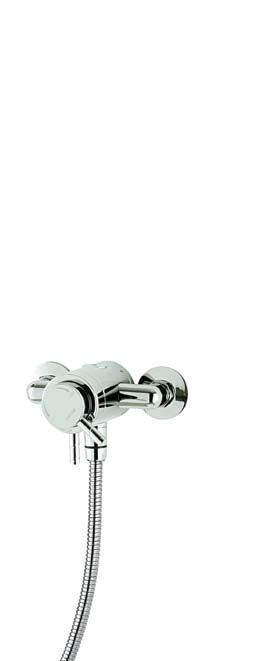 Exposed Mini This space saving exposed mixer features separate flow and temperature controls in a compact