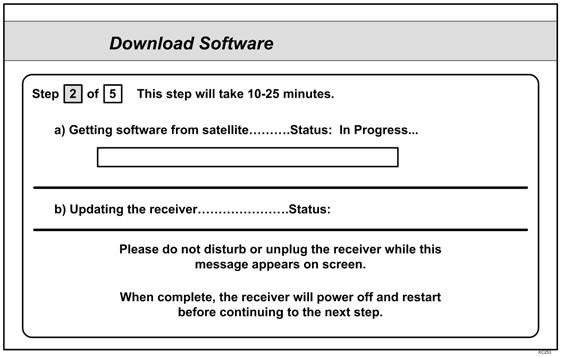 The receiver will download software for the DISH Tailgater.