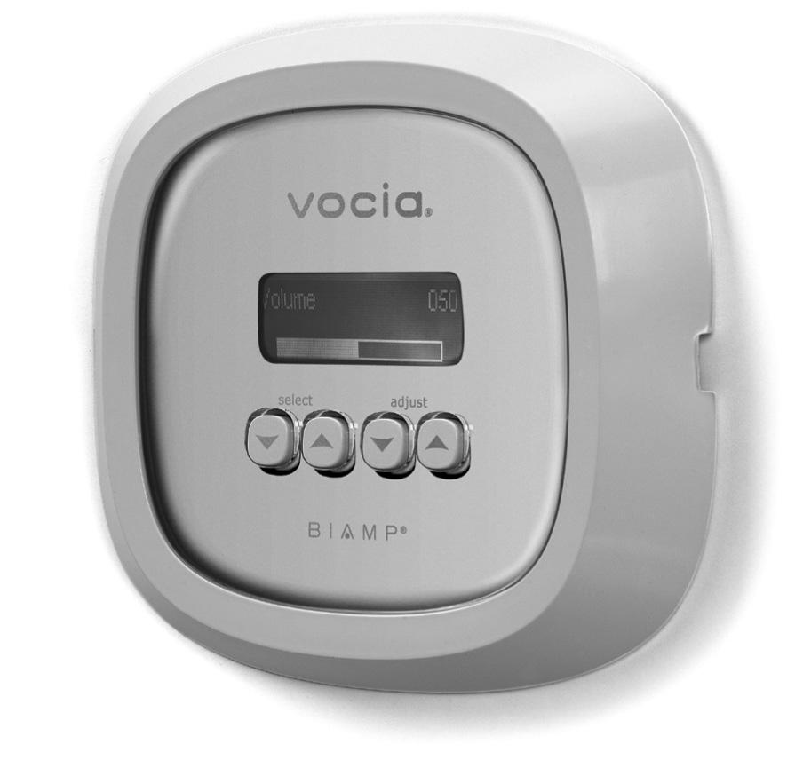 VOCIA WALL REMOTE 1 (WR-1) The WR-1 is a networked wall remote for use in a Vocia system. It is designed to control background audio in user-configured music zones.