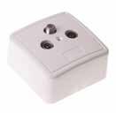 The outlets can be built into a Ø60 mm round wall box or surface mounted by means of a TOU frame.