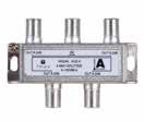 0 GHz All ports AC/DC blocked at inner conductor High shielding of 110 db Return loss Grade 2 (>18dB) F- female connectors, EN 61169-24 compliant,