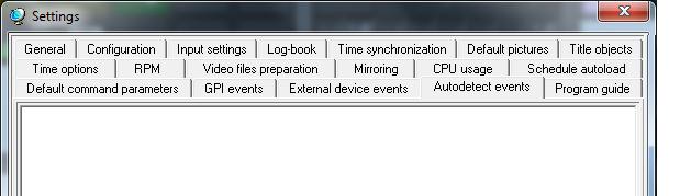 Switch to the AutoDetect Events tab () and set up the Wait signal, Resume with schedule/autodetect