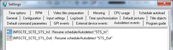 2. Open the AutoDetect Events tab. 3. Click on on the NRSTE_SCTE_STS_In (3) command. 3 4 5 6 4.