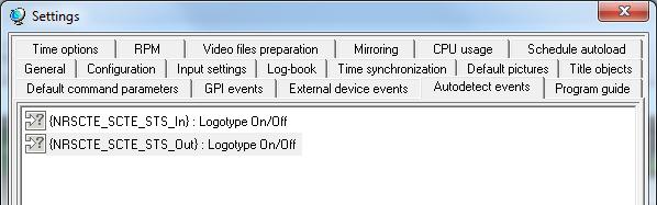 settings of the Logotype based on the AutoDetect (SCTE-35) events In (5) and Out (6).
