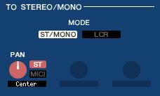 TO STEREO/MONO Here you can specify how the signal will be sent from the input channel to the STEREO bus / MONO bus.