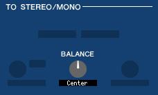 BALANCE (except for MONO channel) This adjusts the left/right volume balance in the STEREO bus.