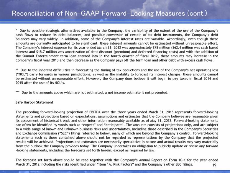 Reconciliation of Non-GAAP Forward -Looking Measures (cont.