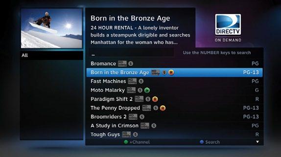 DIRECTV HD DVR RECEIVER USER GUIDE All scheduled records/downloads (with the exception of In Theaters titles), as well as those that are ready to watch, are displayed in the Playlist.