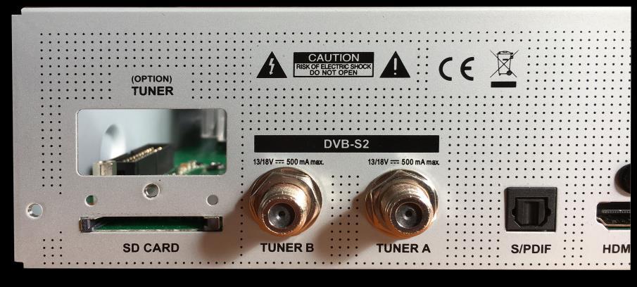 Installation of the tuner: Installing the Tuners The GigaBlue is equipped with a built-in dual FBC (full-band capture) tuner and also allows the insertion of