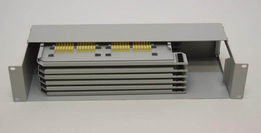 Splice tray closure NC-2000 with NC-48S splice trays When terminating optical fibre cables the fibre tubes are brought either directly to patch panels or to splice trays of fibre splice closures