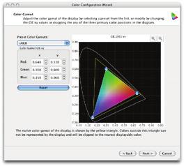 The same input can also be displayed in a second color space, which is most often used for a quick preview of an output color