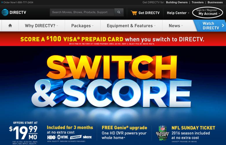 Create Your DirecTV Account ID & Password You will need your account number, and email address Go to www.directv.com and register.
