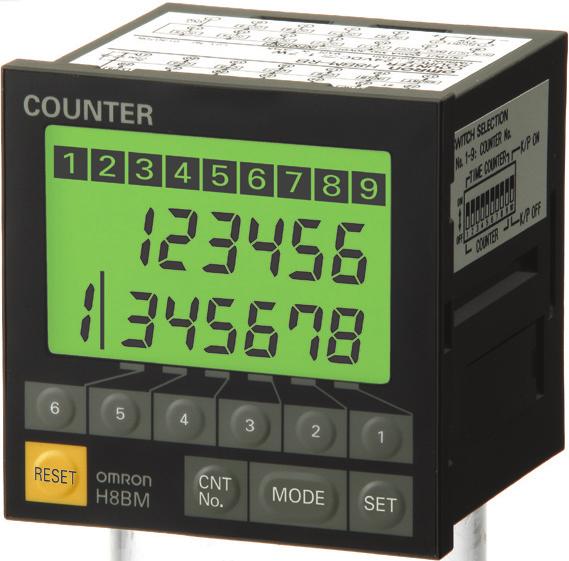 Multi-maintenance Counter/Timer (DIN 72 x 72) CSM DS_E_5_4 Nine Built-in Counters/Timers to Measure Equipment Operating Cycles and Times and Forecast Maintenance Timing Provides up to nine counters