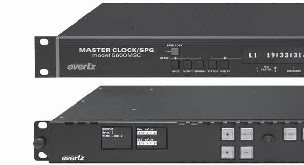 The 5600MSC and 5601MSC Master Sync and Clock s are both a broadcast quality master sync pulse generator (SPG) and a master clock.