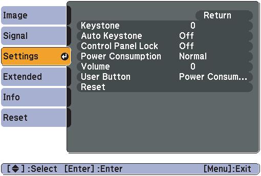 List of Functions 33 Sub Menu Input Signal Function You can select input signal from Computer input port. If set to Auto the input signal is set automatically according to the connected equipment.