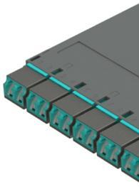 CLOSED CASSETTES HI-DEX closed cassettes provide 24 fibre MTP-to-LC patches per cassette, giving a maximum density of 144 LC fibres in 1U.