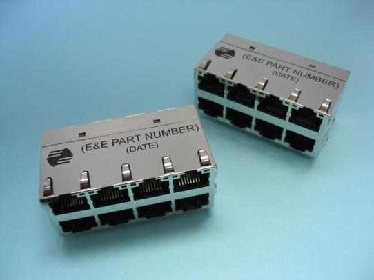 0/00 Base-T Applications Stack XN, Through Hole Output Pins Pattern Magnetic Integrated Connector Modules Compliant with IEEE80.
