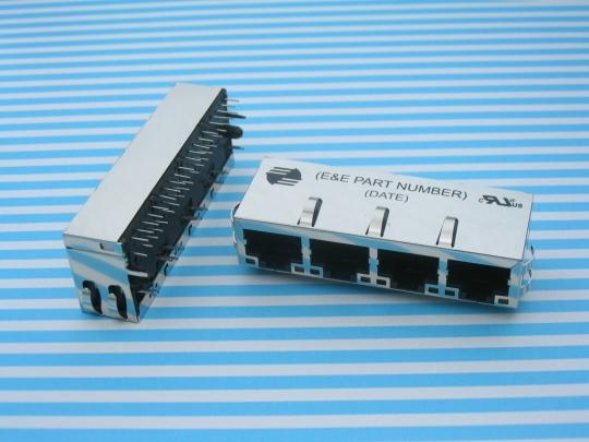 000 Base-T Applications Gang X, Through Hole, Tab Down Output Pins Pattern Magnetic Integrated Connector Modules Compliant with IEEE80.