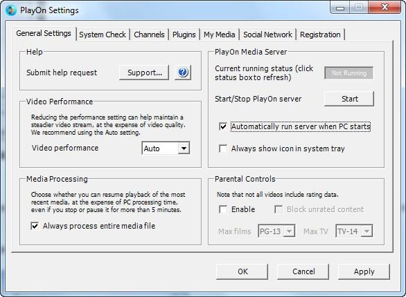 2. In General Settings press Stop button 3. Close PlayOn Settings. 4. Click on Download plugin. It will opens a dialog where you must specify a folder to save the file.