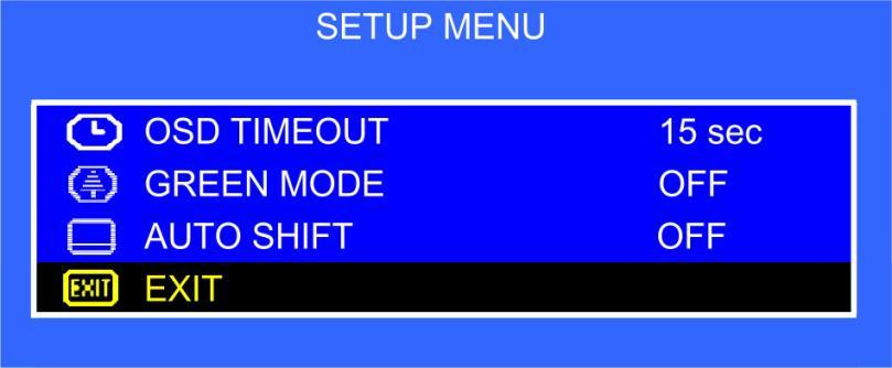 LANGUAGE:Press MENU button to enter the sub-menu 1. Press / button to select language 2. Press MENU button to enter SETUP MENU: 1. Press / button to select an icon 2.