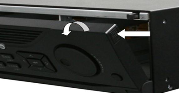 Fasten the hard disk mounting handle to the hard disk with