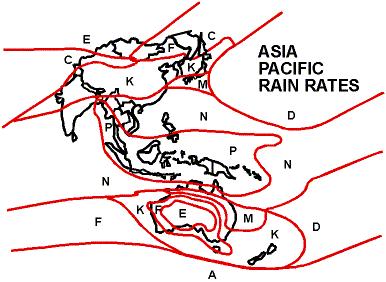 CHAPTER SIX Figure 6-16. Average rain rates (in mm/hr) vary widely across the world.