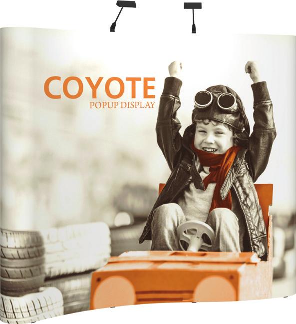 Coyote popup display options 8ft Serpentine - available with OCP 10ft Serpentine - available with OCP