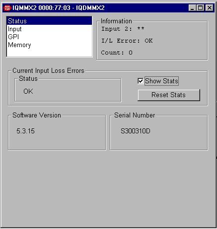 MENU DETAILS VIA PC RollCall REMOTE CONTROL STATUS MENU This menu gives a summary of all the errors that the module is capable of monitoring.