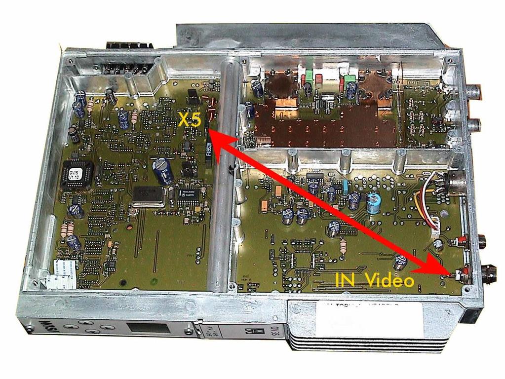 Connection of the DVB-C converter to WISI is fulfilled with the help of the coaxial cable (RG-6U type) to the videoinput (connector BNC) after alteration described