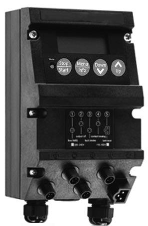 mounting on the terminal box, 115/230 V, 50/60 Hz Etron Profi for wall mounting, 5 m of cable to the pump, 115/230 V, 50/60 Hz Etron Profi for wall mounting Options: Stroke sensor The stroke sensor