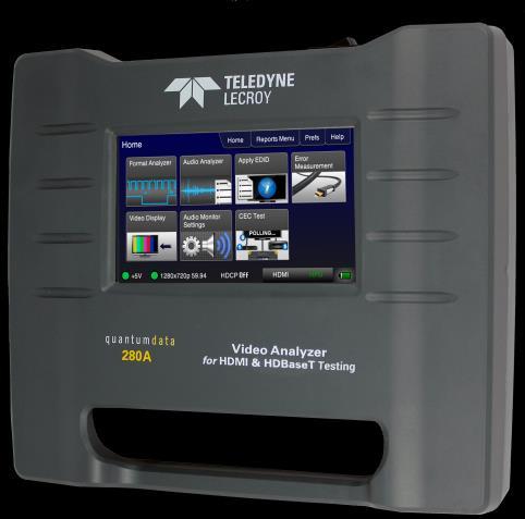 quantumdata 280 Test Set 280G Video Generator 280A Video Analyzer Portable, Feature Rich & Affordable! 280G Video Generator 280A Video Analyzer Benefits Shortens time on job site.