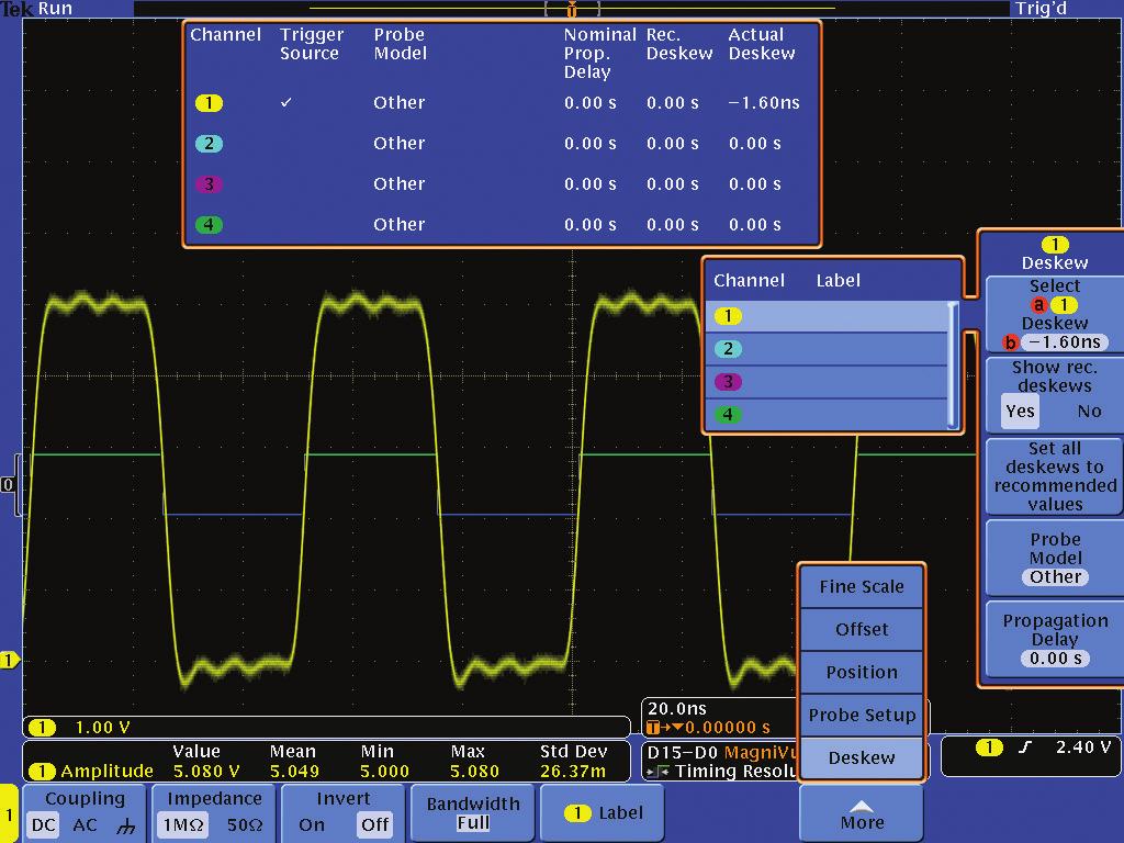 How to Use a Mixed Signal Oscilloscope to Test Digital Circuits To align the analog channels with the digital channels, the 2.