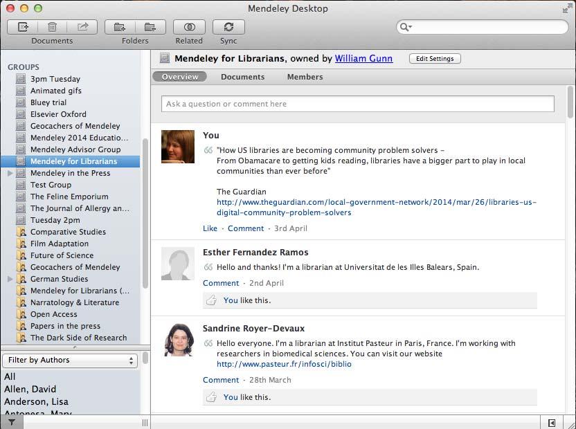 Private Groups Private groups let you share full text documents with a limited