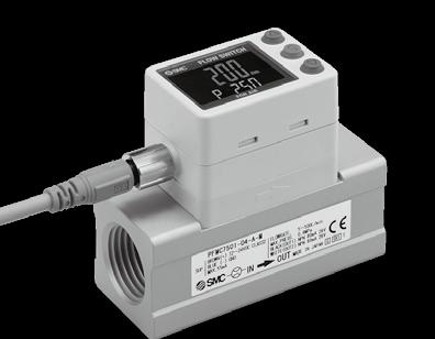 3-Color Display Digital Flow Switch PFMC Series RoHS How to Order PFMC 7 51 4 A M Rated flow range 51 5 to 5 L/min 12 1 to 1 L/min 22 2 to 2 L/min Thread type Nil Rc N NPT F G*1 *1 ISO228 compliant