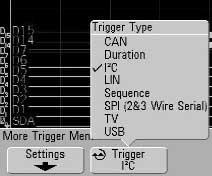 7. Acquire. Select Serial Decode softkey and then turn on Decode to enable I 2 C serial decode function.