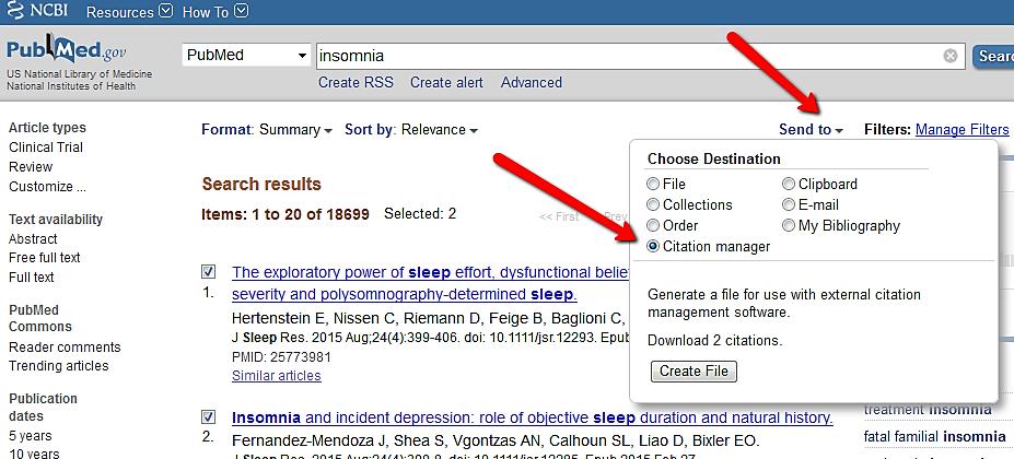 PubMed All of your search results or selected references from the list can easily be imported to your EndNote Library.