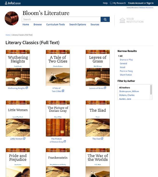 New Literary Classics ebook Shelf 800+ Full-Text, Classic Works More than 800 classic works of literature selected from Bloom s Literary Canon Professor Harold Bloom s unique and authoritative list