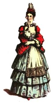COMMEDIA dell ARTE COLOMBINA is a clever female servant with a keen and active wit and able to hold her own in every
