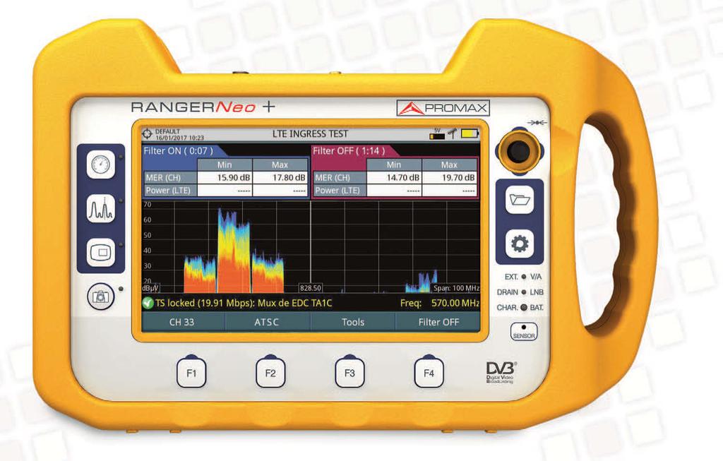 LTE INGRESS TEST RANGER Neo + ATSC A new breed of analysers for a new world LTE interference on SMATV systems RANGER Neo + ATSC has a