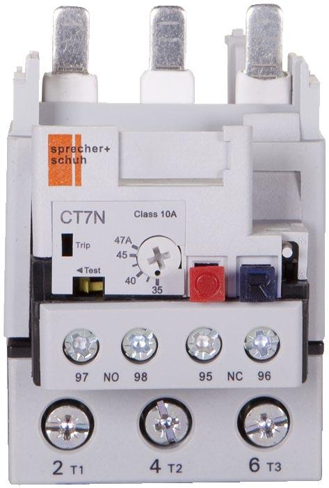 Series CT7N imetallic Overload Relays Choose CT7N overloads in DC applications and when monitoring Variable Frequency Drives Sprecher + Schuh has always paid particular attention to the subject of