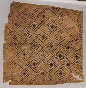 Figure 3: Raffia cloth Mikobi Ngoma pattern, with many mistakes, especially in lower left.(cat. #AF 1469, University Museum,University of Pennsylvania.