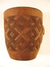 Figure 4a: Bakuba carved cup. The angles In the design appear to be right angles. (D. K. Washburn collection.) Figure 4b: Bakuba carved cup.