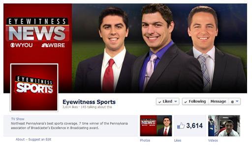 40 Figure 7-1. "Eyewitness Sports" Facebook Page From speaking to various stations across the state, I found that social media is all about being unique.
