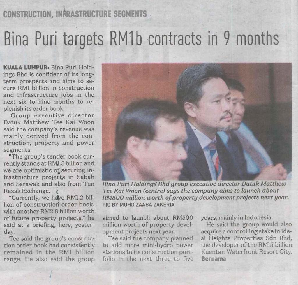 Newspaper : New Straits Times Title : Bina Puri tarhets