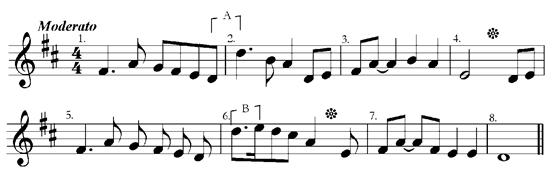 This is a sample test from Section 3: Thirty Grade One Tests REVISION TEST THREE Look at the following extract from a traditional song, and answer the questions below. 1. What value (e.g. minim/half note) are (a) the longest and (b) the shortest notes?