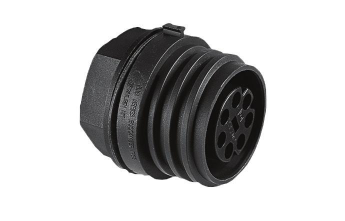 EXP-0931/10/S Flange Mounting Connector EXP-0941 Mates with EXP-0911 and EXP-A911 connectors Supplied with high grade sealing gasket Supplied with sealing grommets for panel fixing screws (M6