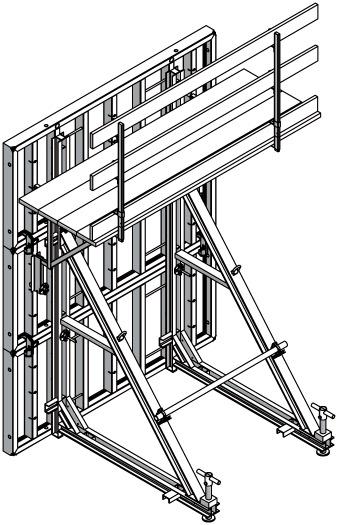 The procedure is the same as it is with the two-sided wall formwork (Fig 8.1 and 8.2).