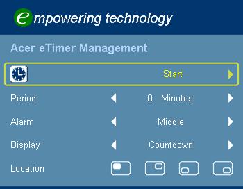 "Acer eview Management" is for display mode selection. Please refer to the "Onscreen Display (OSD) Menus" section for more details.