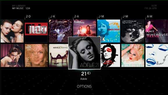 THE HORIZON MAIN MENU 45 MY MUSIC The MY MUSIC option contains all music-related items from your home network devices. Press OK on the remote control to access your music.