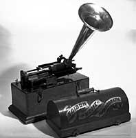 PHONOGRAPH -- Edison's advancements in telegraphy led to the development of the first 'talking machine' that